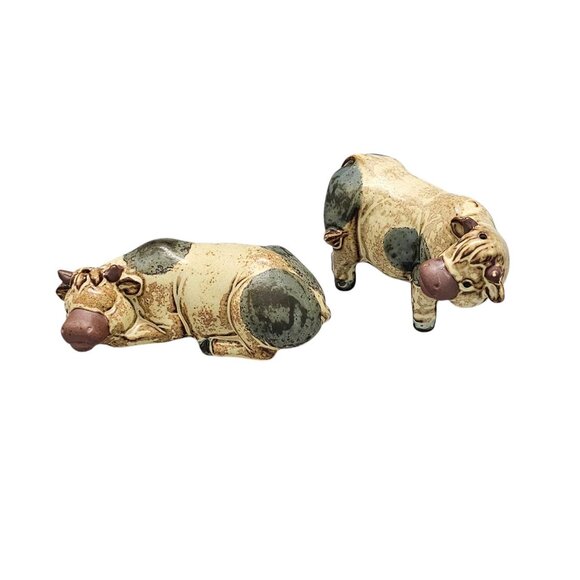 Giftcraft Japan MCM Cow Salt & Pepper Shakers-Country Kitchen Farmhouse Decor - Picture 1 of 6